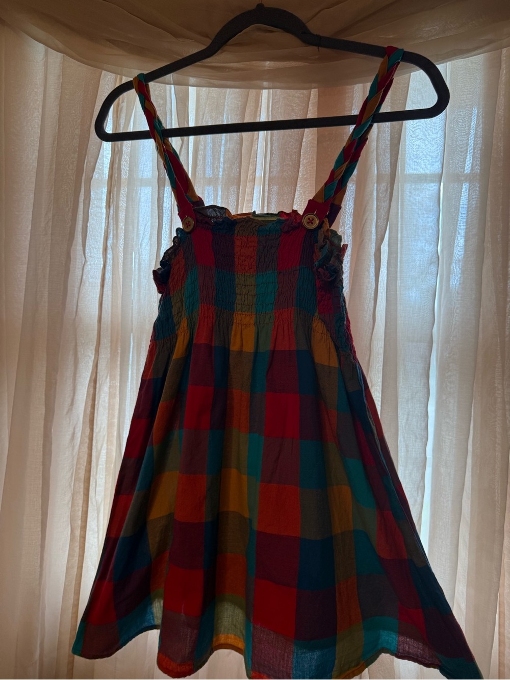 U.S. Polo Assn. Multicolor Smocked Cotton Top with Bright Stripes